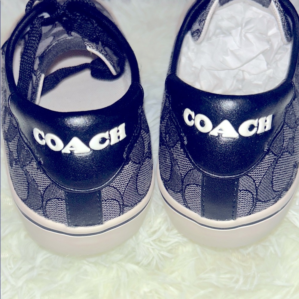 Coach Black and Tan Monogram Sneakers - Picture 9 of 13